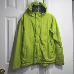 Columbia Youth Green Full Zip Hoddie  Windbreaker Jacket Size Large